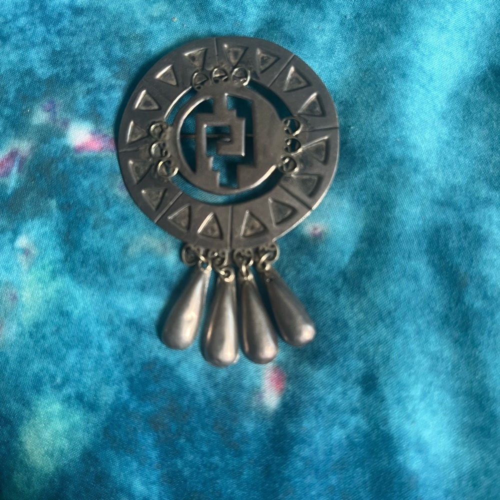 Aztec Warrior Shield Brooch